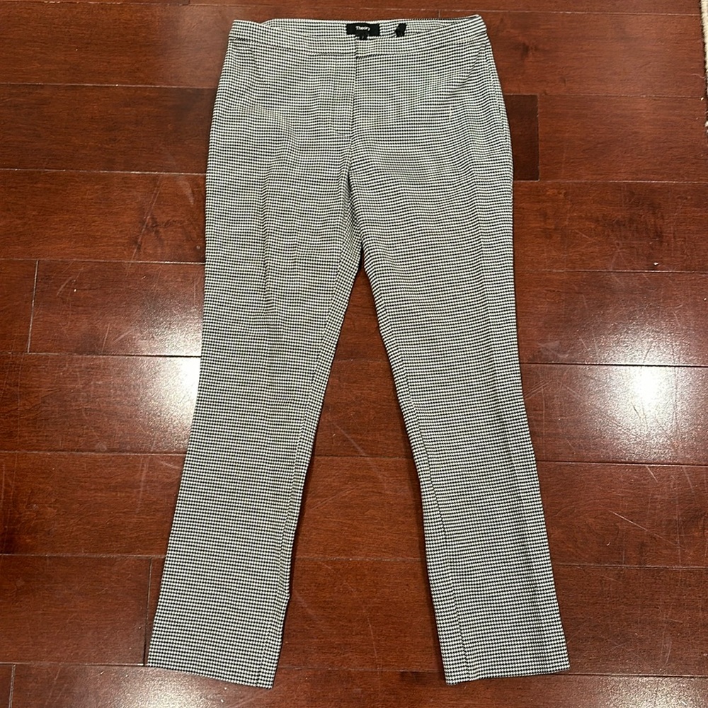 Theory Houndstooth Kick Pull-On Pants, Size 2